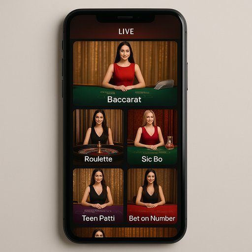 X999 live games interface on mobile showing multiple game options